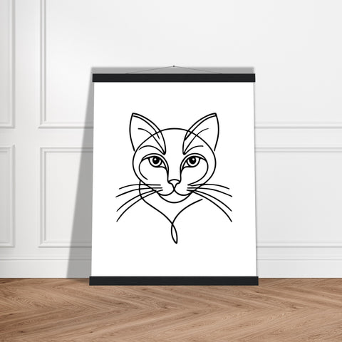 Image of Cat's Gaze - Contemporary Line Art Poster