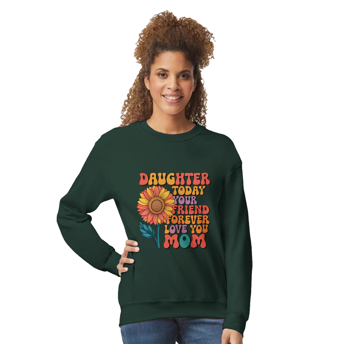 Sunflower Serenity - Celebrate Your Bond with Mom - Forest Green - Sweatshirts