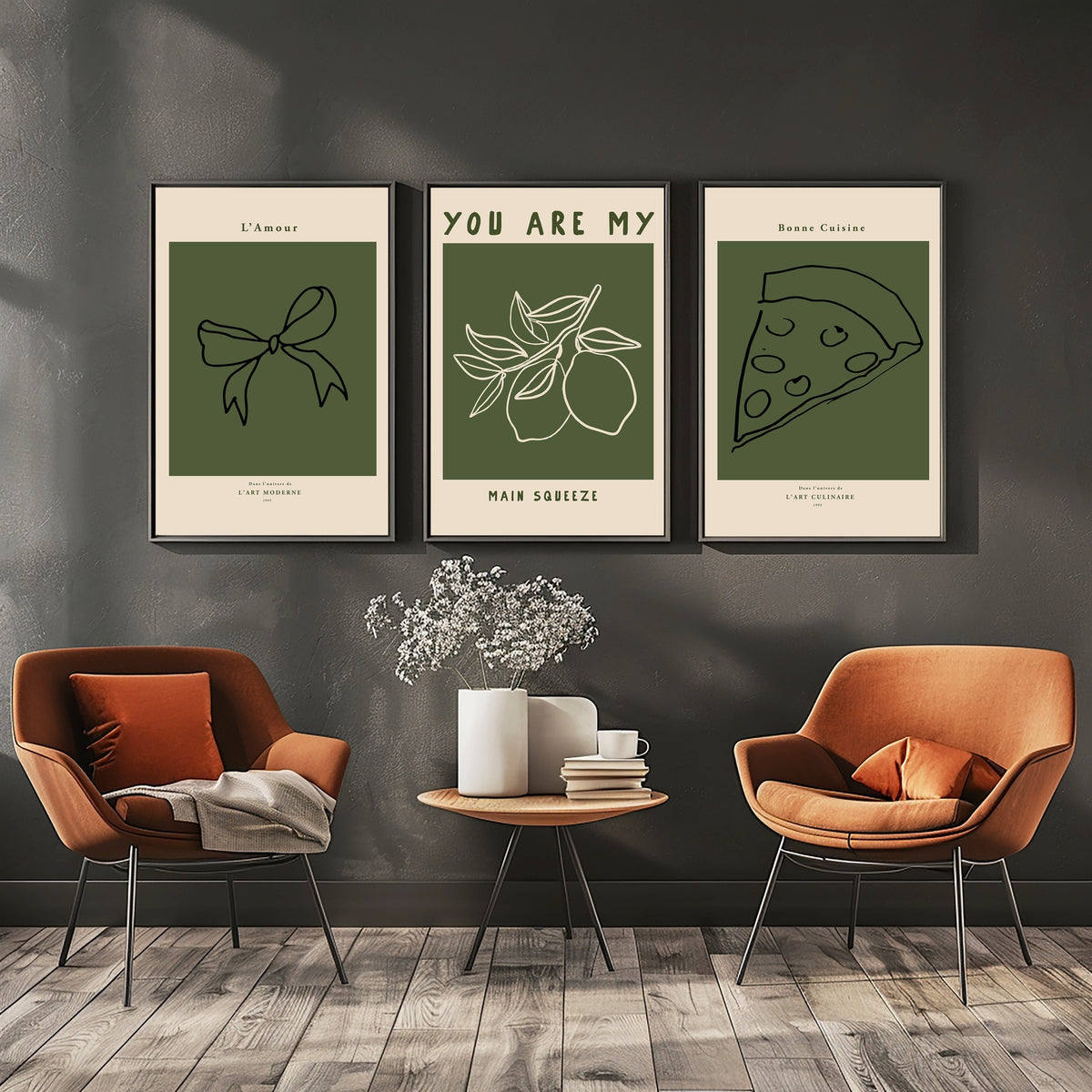 Gourmet Love Illustrations - 24x36 - Framed Posters