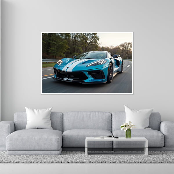 Speed in Motion - Blue Power - 16x24 - Framed Posters