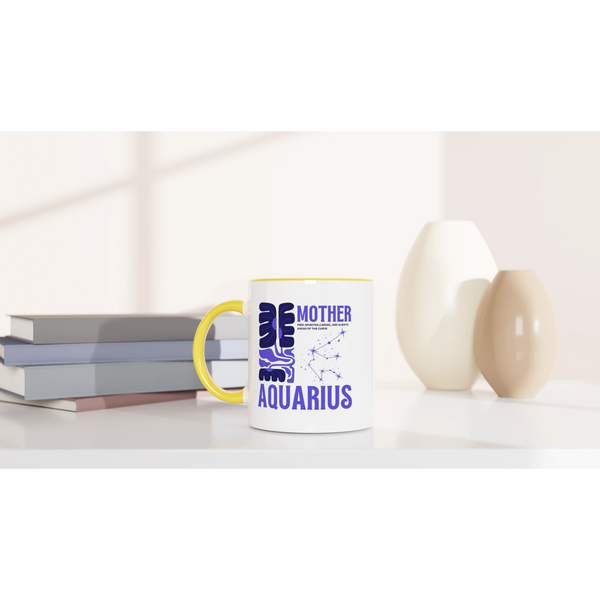 Zodiac Mug with Color – Gift for Coffee Lovers - Aquarius - Mugs