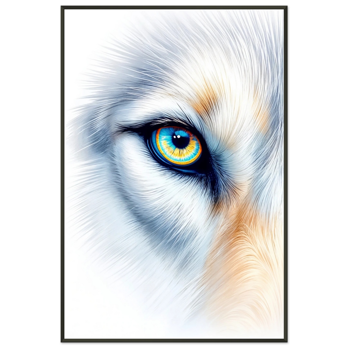Untamed Spirit - Wolf Eye Framed Artwork - - Metal Framed Posters