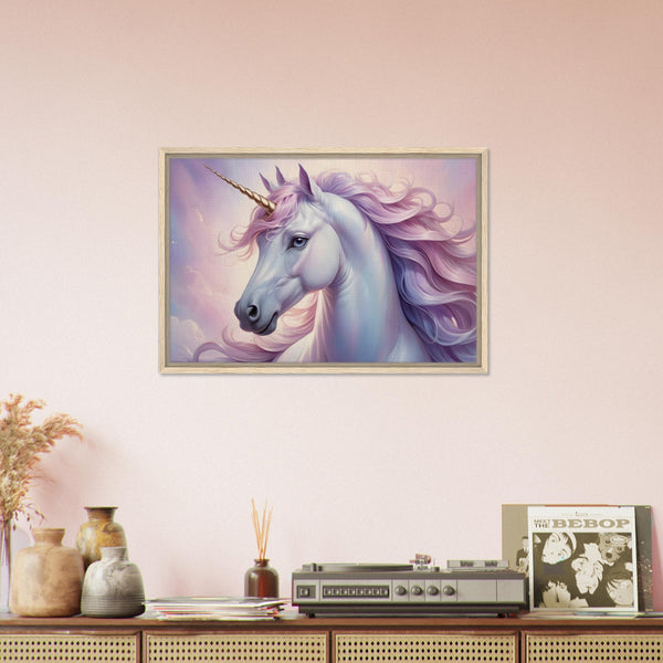 Enchanted Grace - Magical Unicorn in Pastel Hues - - Canvas