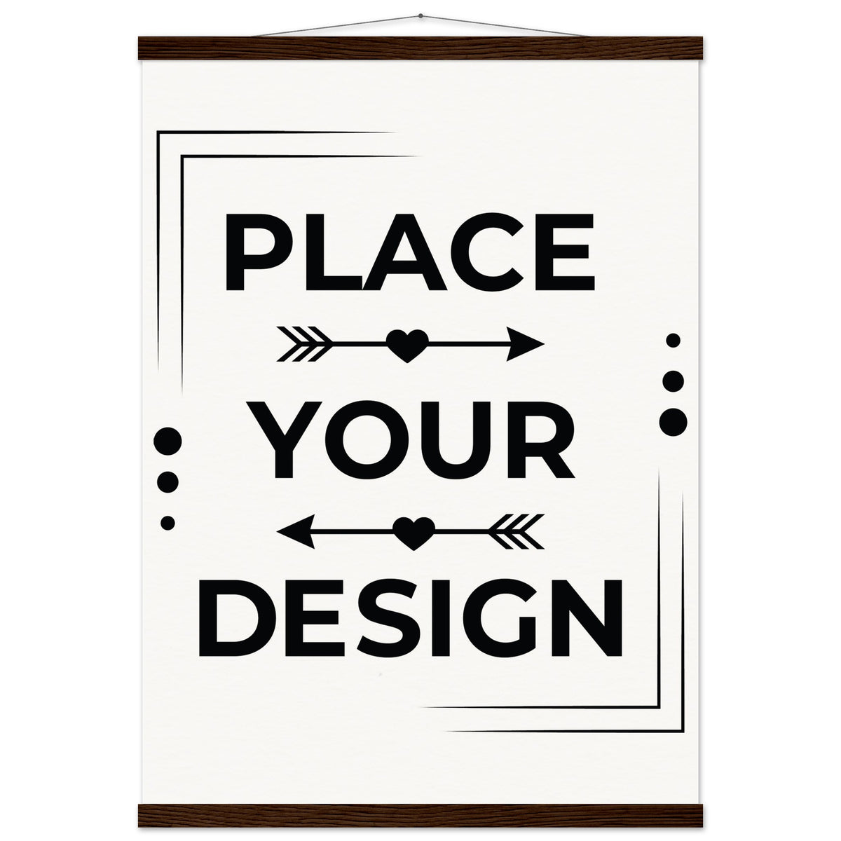 Elevate Your Space - Customizable Premium Matte Paper Poster with Hanger - 50x70 cm 20x28″ Dark wood wall hanger - Wooden Framed Posters