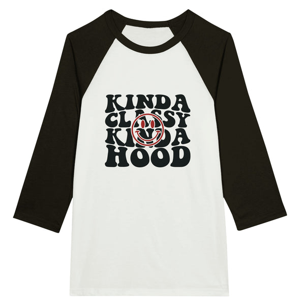 Kind of Classy - Kind of Hood - Unisex 3/4 Sleeve Raglan T-Shirt - -