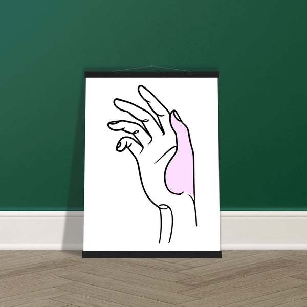 Vibrant Touch - Hand Art Print with Magnetic Hanger - 45x60 cm 18x24″ Black wall hanger - Posters With Hanger