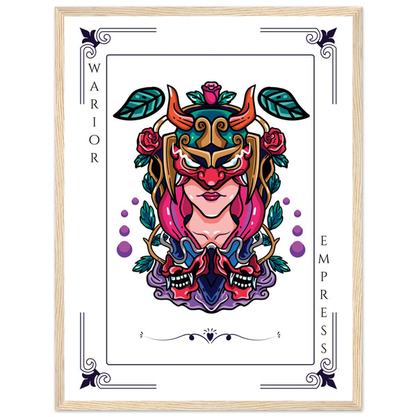 Artistry Unleashed - Warrior, Sacred Bull, and Tiger Spirit - 45x60 cm 18x24″ Wood frame Warior Empress - Wooden Framed Posters