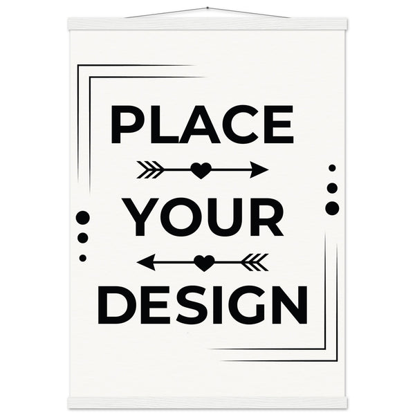 Elevate Your Space - Customizable Premium Matte Paper Poster with Hanger - 50x70 cm 20x28″ White wall hanger - Wooden Framed Posters