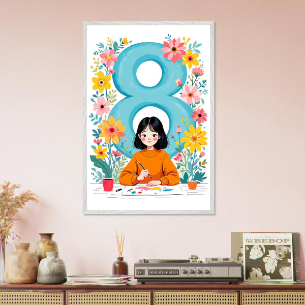 Celebrate 8 – Wooden Framed Poster - White frame - Wooden Framed Posters