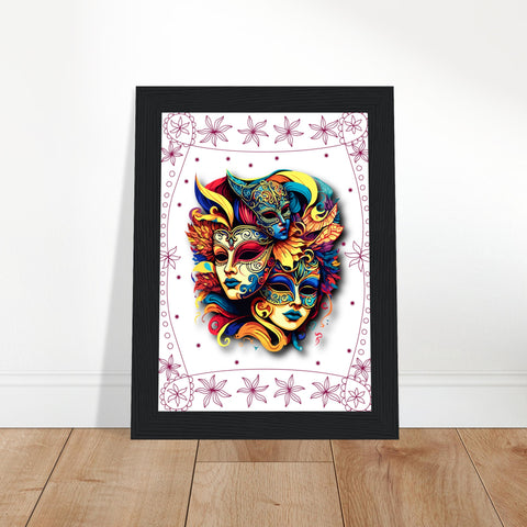 Colorful Mask Trio - Luxury Framed Print
