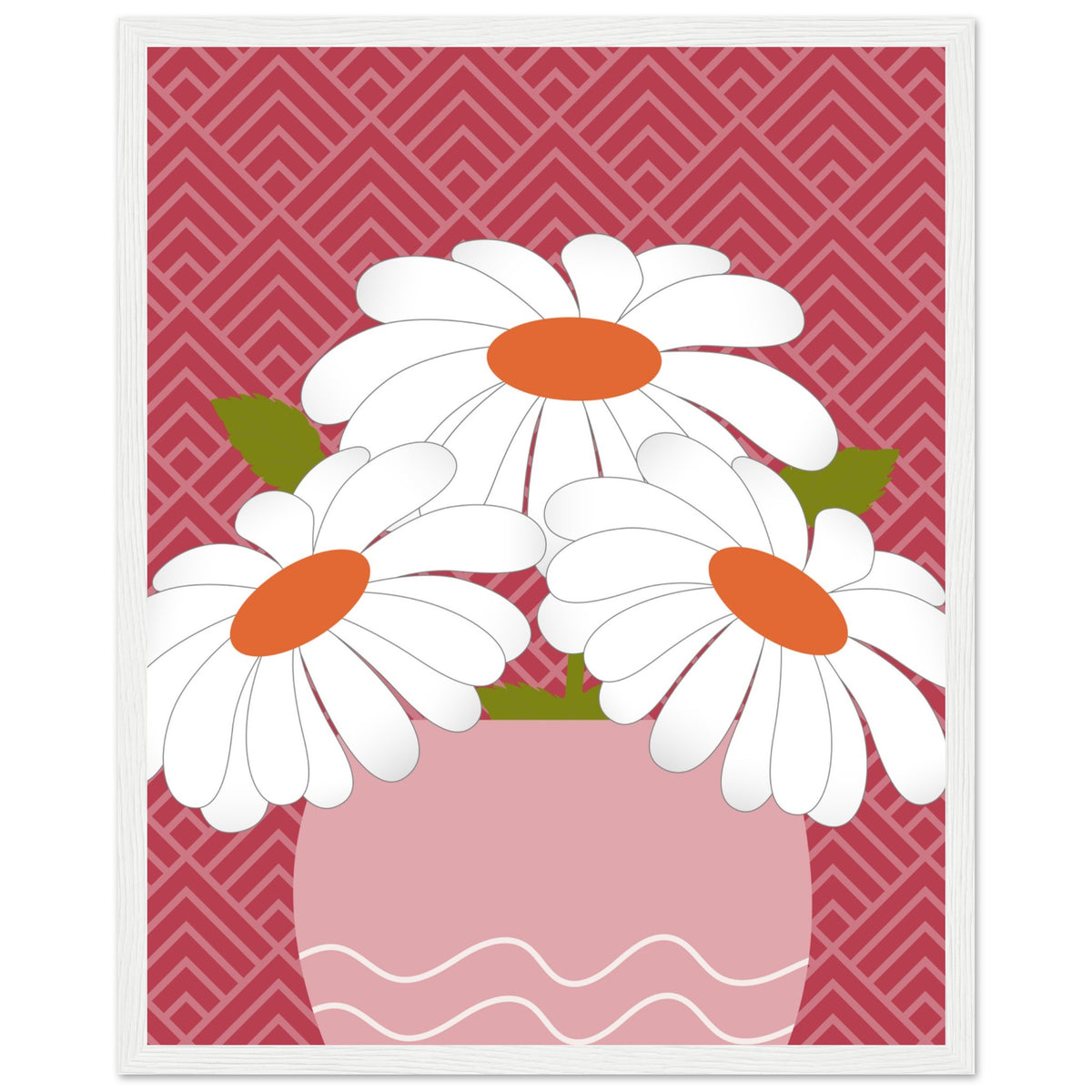 Daisy Dreamscape - Luxurious Wall Art - 40x50 cm 16x20″ White frame - Wooden Framed Posters