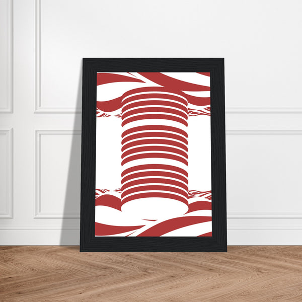 Twist of Elegance - Striking Red & White Art - - Framed Posters