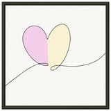 Heartfelt Harmony - Minimalist Love - 30x30 cm 12x12″ - Metal Framed Posters