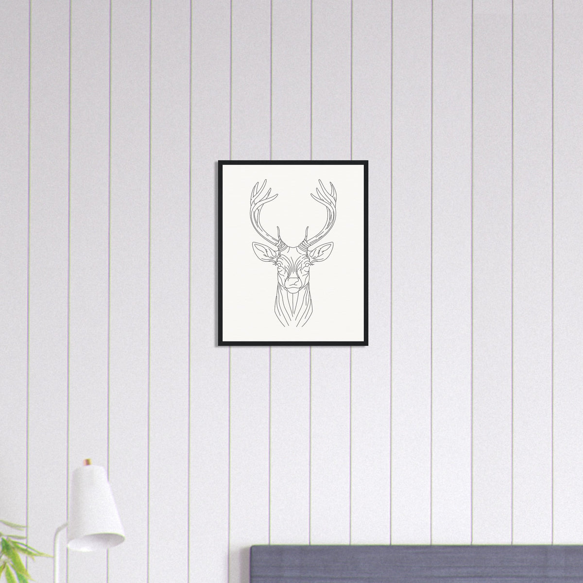 Nature's Grace - Deer Illustration - - Wooden Framed Posters