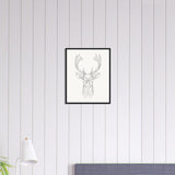 Nature's Grace - Deer Illustration - - Wooden Framed Posters