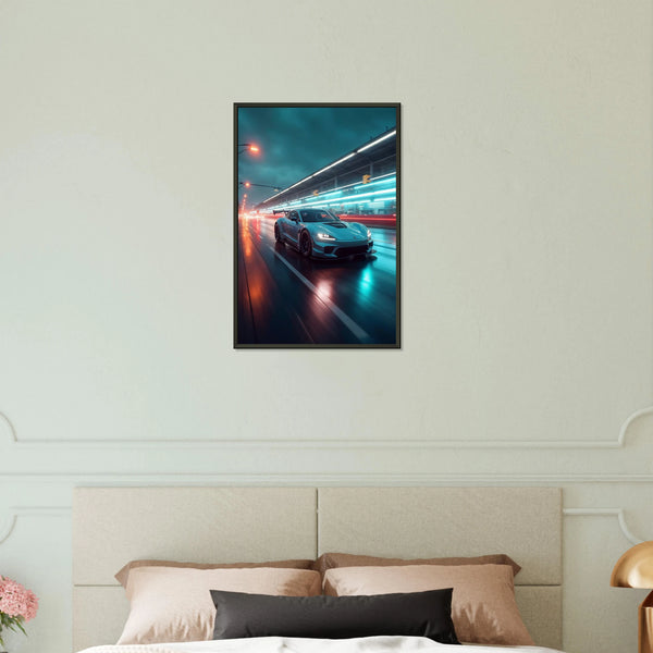 Velocity Blue - A Symphony of Speed and Style - 40x60 cm 16x24″ - Metal Framed Posters