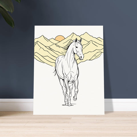 Image of Majestic Freedom - Horse in Mountainous Landscape