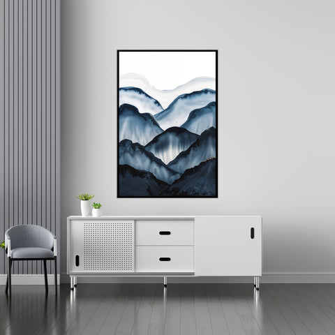 Image of Tranquil Mountains in Blue Hues