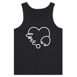 Endless Affection - Heart 'Love' Cotton Tank - Black - Tank Tops