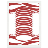 Twist of Elegance - Striking Red & White Art - A4 21x29.7 cm 8x12″ White frame - Framed Posters