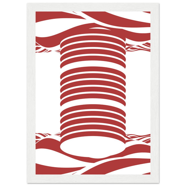 Twist of Elegance - Striking Red & White Art - A4 21x29.7 cm 8x12″ White frame - Framed Posters