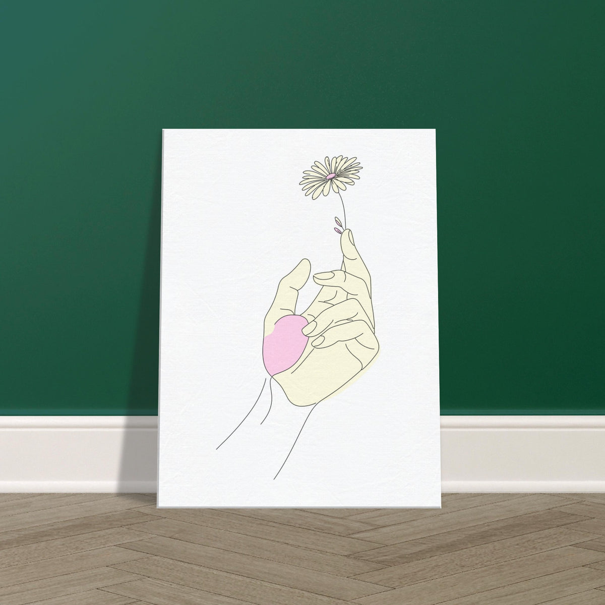 Whispers of Nature - Minimalist Hand and Flower Canvas - 60x80 cm 24x32″ - Canvas Prints