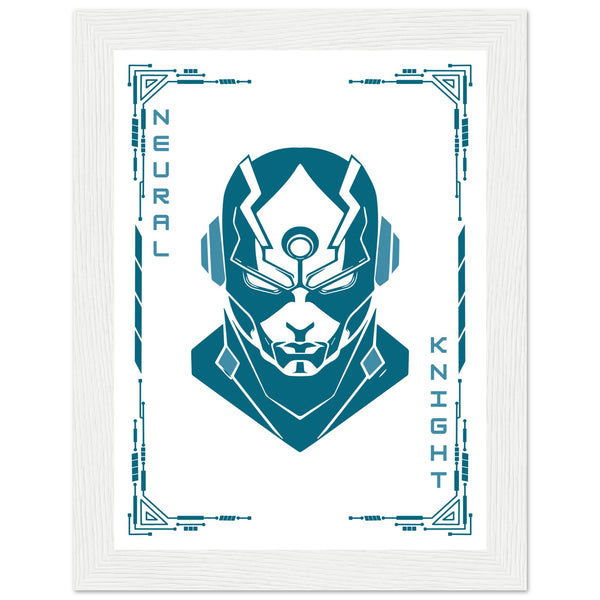 Transform Your Space - "Proton, Neural, Quantum Knights" Poster Set - 15x20 cm 6x8″ White frame Neural Knight - Wooden Framed Posters