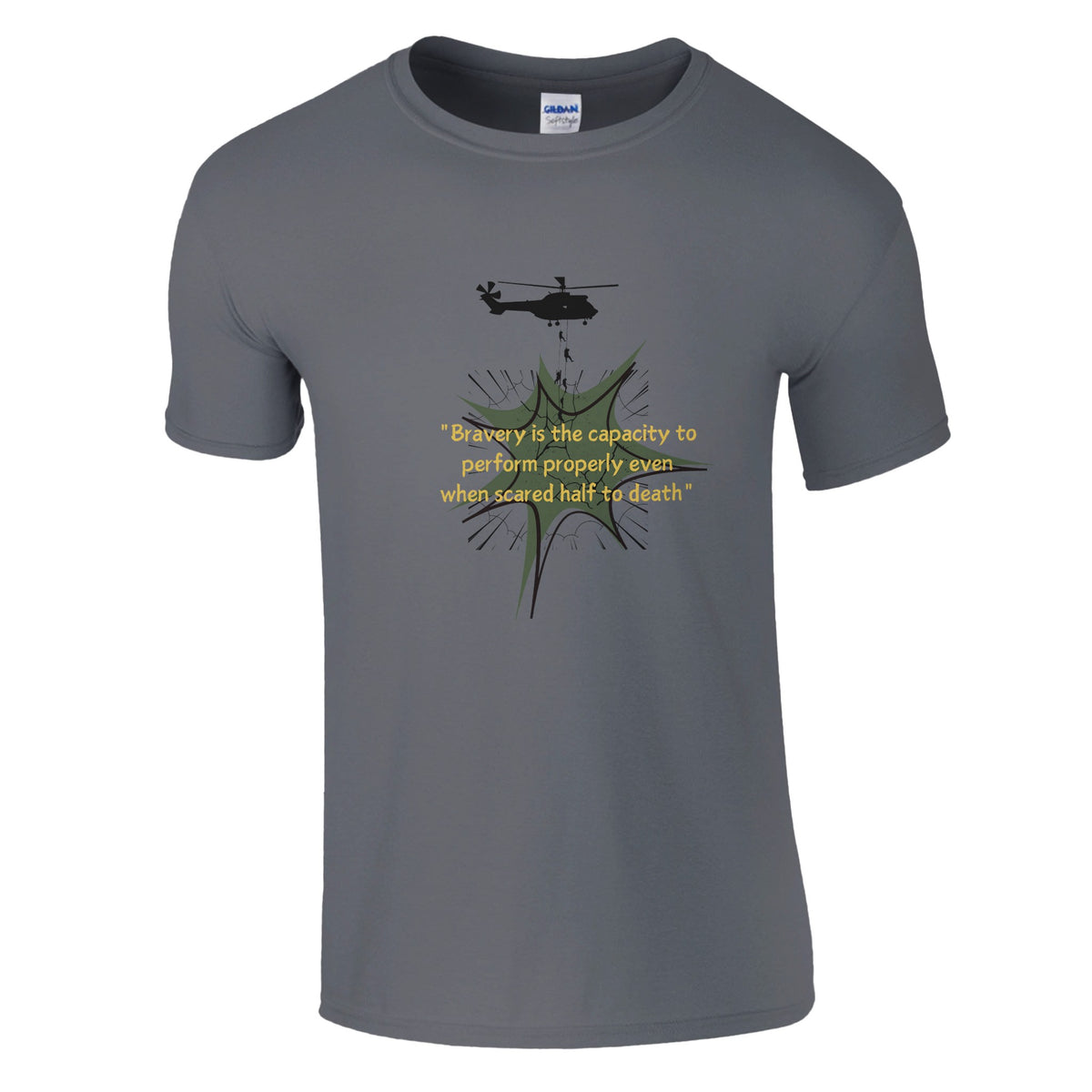 Bravery Defined - Inspirational Military Quote - Charcoal - T-shirts