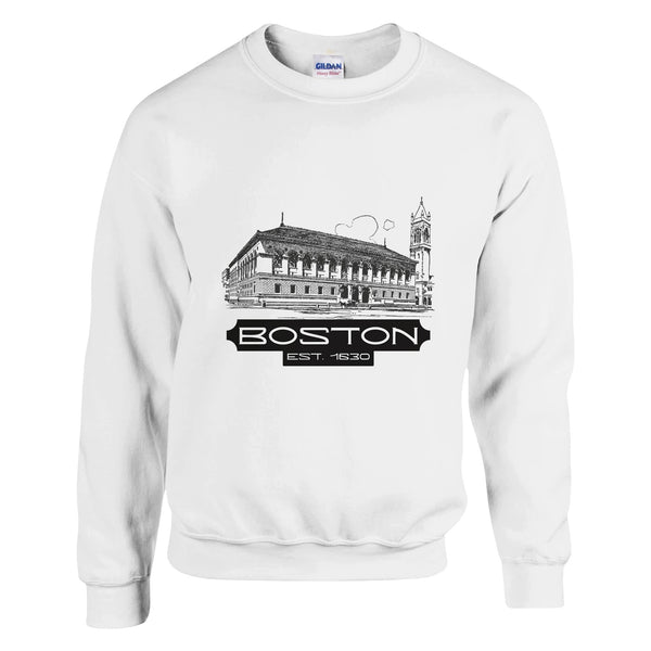 Historic Boston - Est. 1630 Tribute - White - Crewneck Sweatshirts