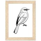 Serenity in Lines - Framed Bird Poster - 13x18 cm 5x7″ Wood frame - Framed Posters