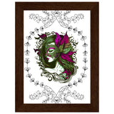 Masked Enchantment - Deluxe Framed Poster - 13x18 cm 5x7″ Dark wood frame - Framed Posters