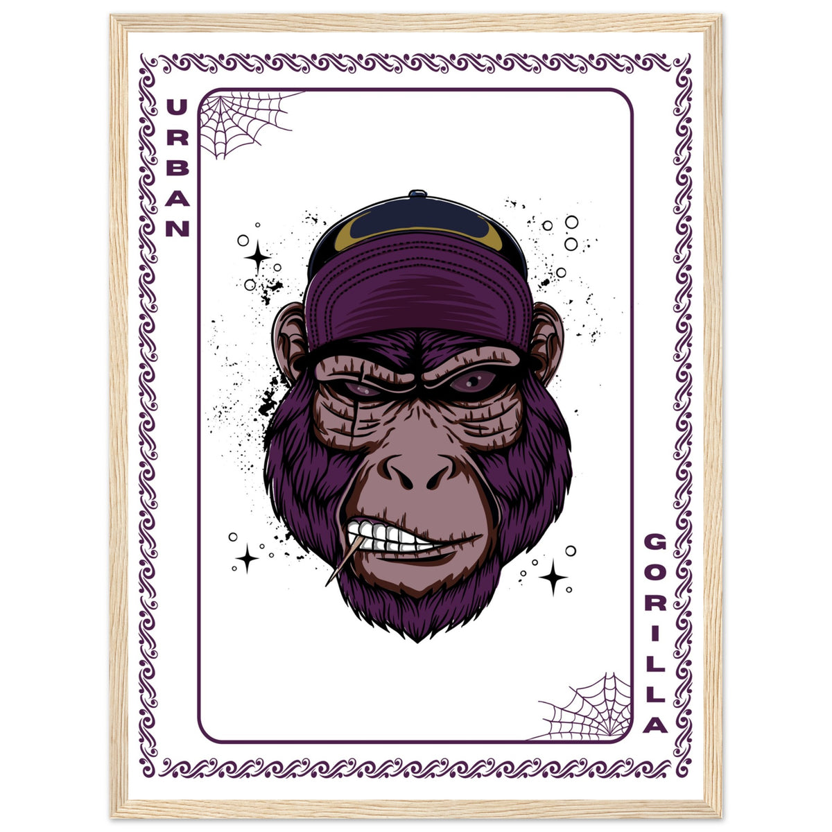 Elevate Your Decor - Steampunk, Funky, and Urban Gorilla Poster Set - 45x60 cm 18x24″ Wood frame Urban Gorilla - Wooden Framed Posters