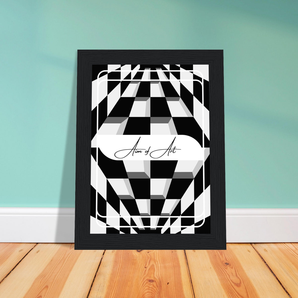 Modern Maze - Aim of Art Illusion - - Wooden Framed Posters