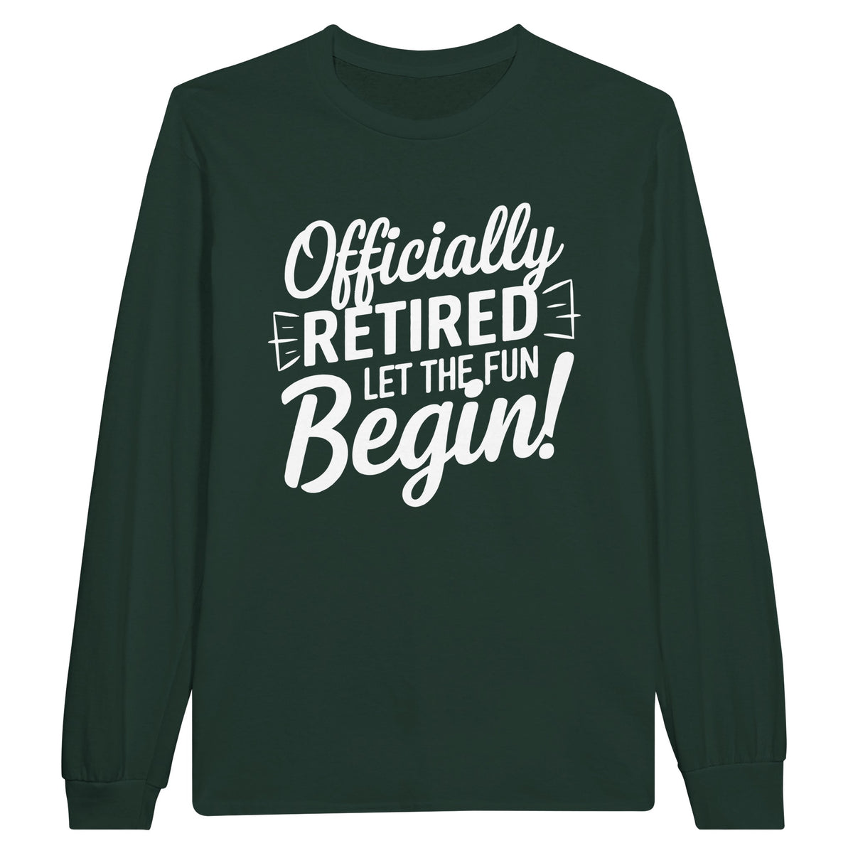 Officially Retired Long-sleeve Tee for Colleagues - Forest Green - Long Sleeves T-shirts