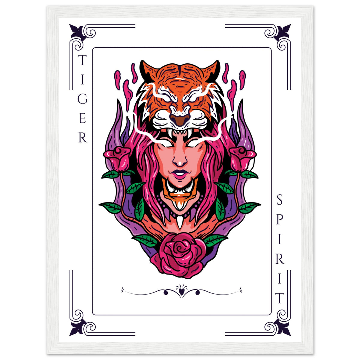 Artistry Unleashed - Warrior, Sacred Bull, and Tiger Spirit - - Wooden Framed Posters