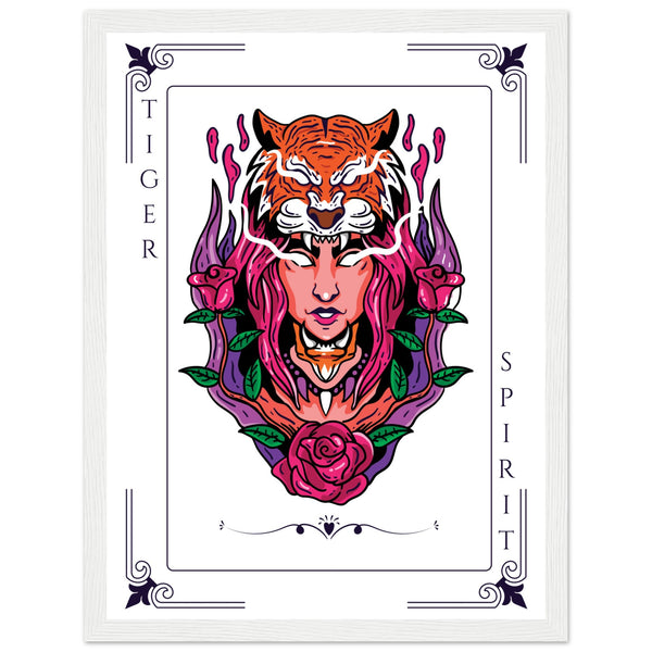 Artistry Unleashed - Warrior, Sacred Bull, and Tiger Spirit - - Wooden Framed Posters