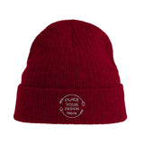 Eco-Friendly Warmth - The Sustainable Rib Cuffed Beanie - Burgundy - Beanies