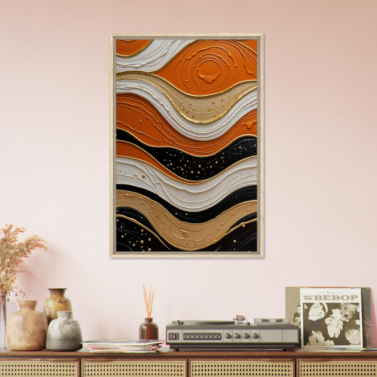 Desert Waves - A Symphony in Earth Tones - - Canvas