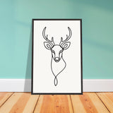 Nature's Outline - Elegant Deer in Wooden Frame - - Wooden Framed Posters