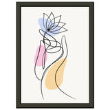 Serenity in Lines - Contemporary Floral Art - A4 21x29.7 cm 8x12″ - Metal Framed Posters