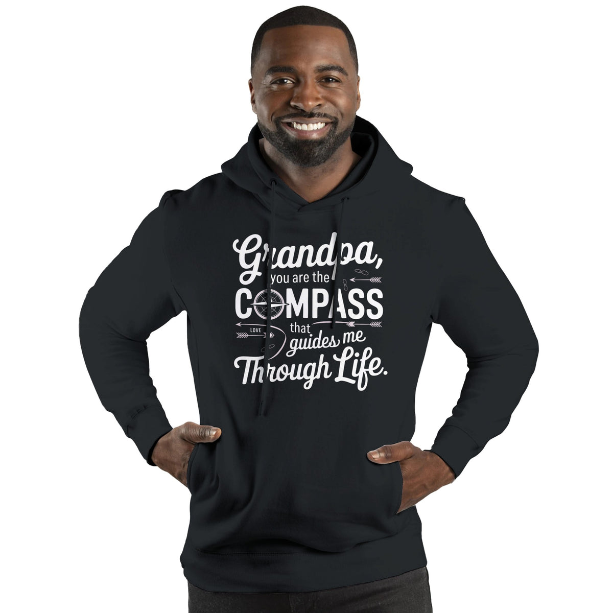 Grandpa’s Compass - Timeless Warmth - Black - Hoodies