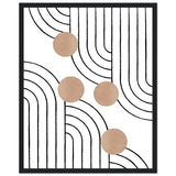 Timeless Elegance - Abstract Line Art with Natural Tones - 40x50 cm 16x20″ Black frame - Wooden Framed Posters