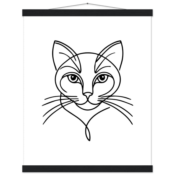 Cat's Gaze - Contemporary Line Art Poster - - Posters With Hanger