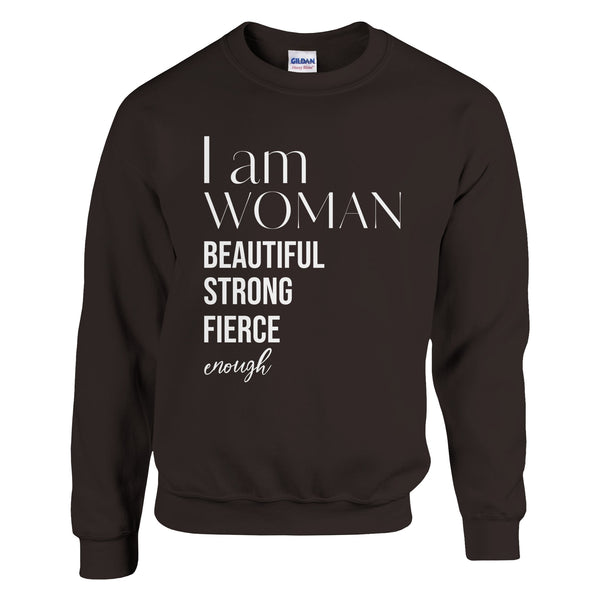 Fierce Femininity - Celebrating Womanhood - Dark Chocolate - Crewneck Sweatshirts