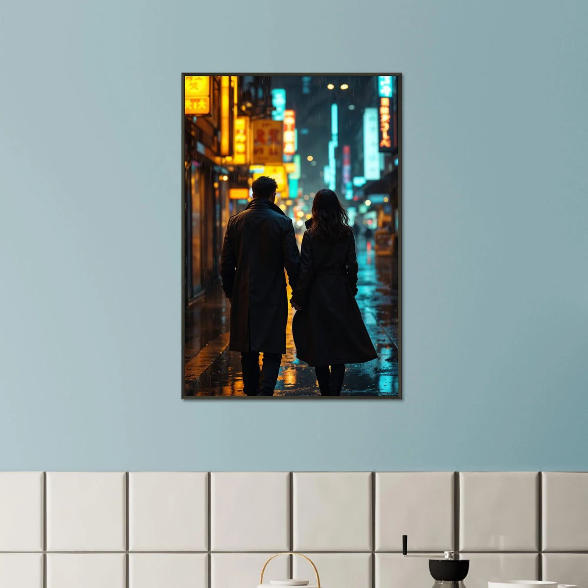 City Walks Together – Giftomory Framed Poster - Default Title - Metal Framed Posters