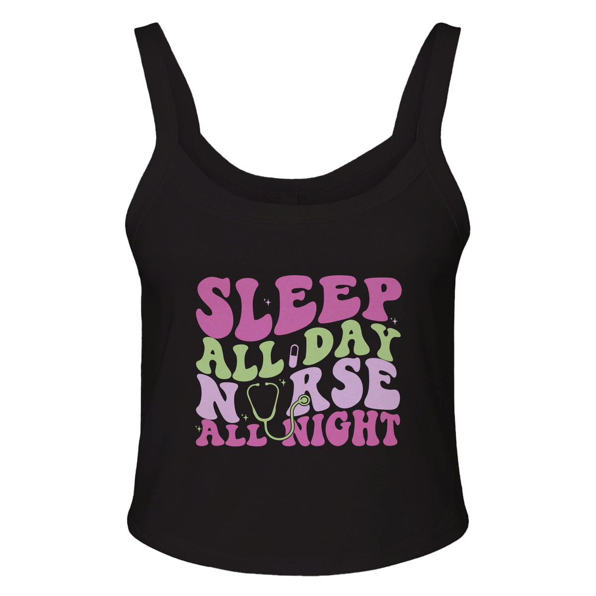 Sleep All Day, Nurse All Night - Comfort in Dedication - solid blk blend - Print Material