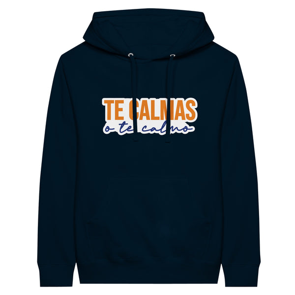 The Calmas Premium Unisex Hoodie - Embrace Serenity - Navy - Print Material