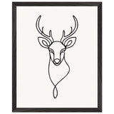 Nature's Outline - Elegant Deer in Wooden Frame - 40x50 cm 16x20″ Black frame - Wooden Framed Posters