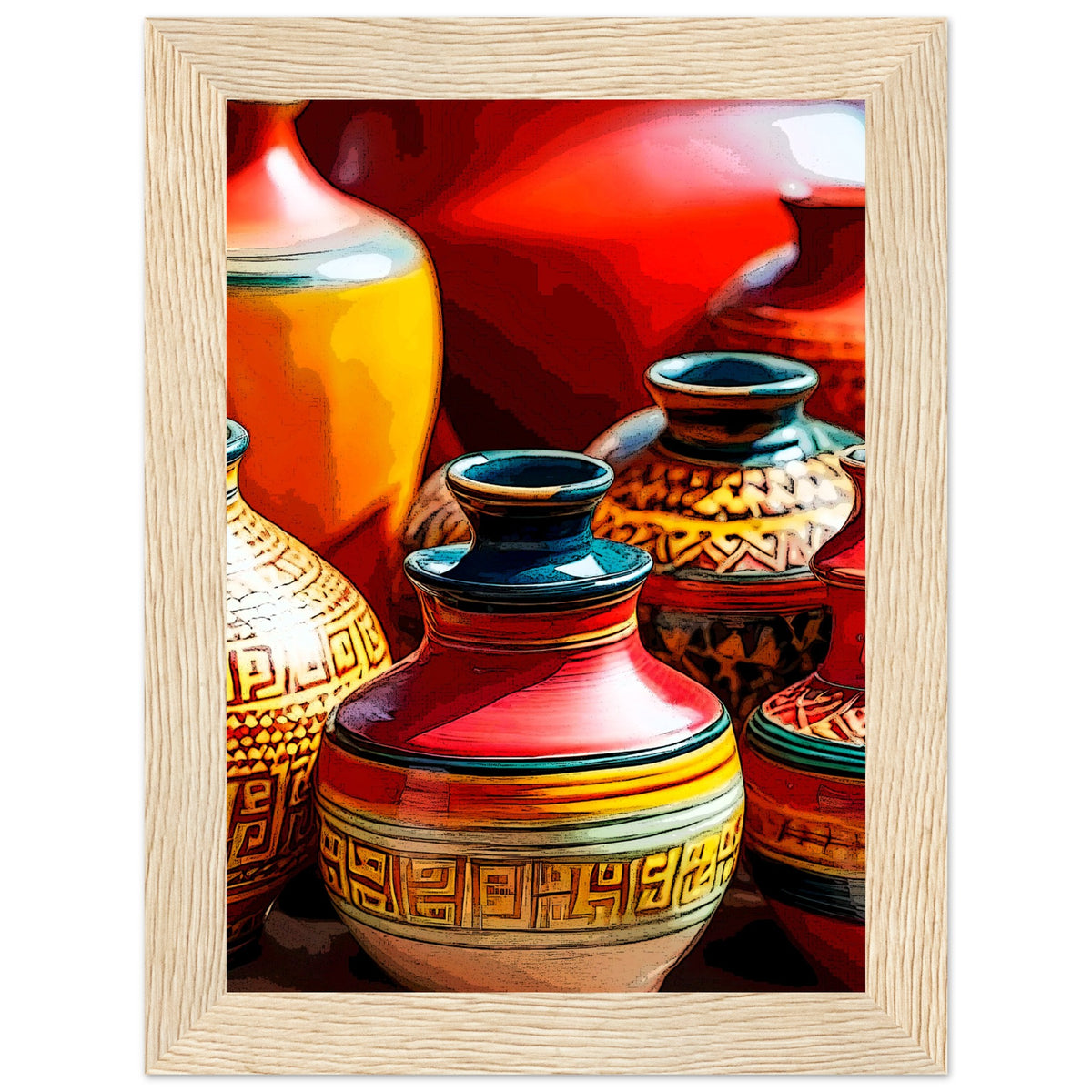 Heritage Hues - Framed Art Masterpiece - 13x18 cm 5x7″ Wood frame - Wooden Framed Posters