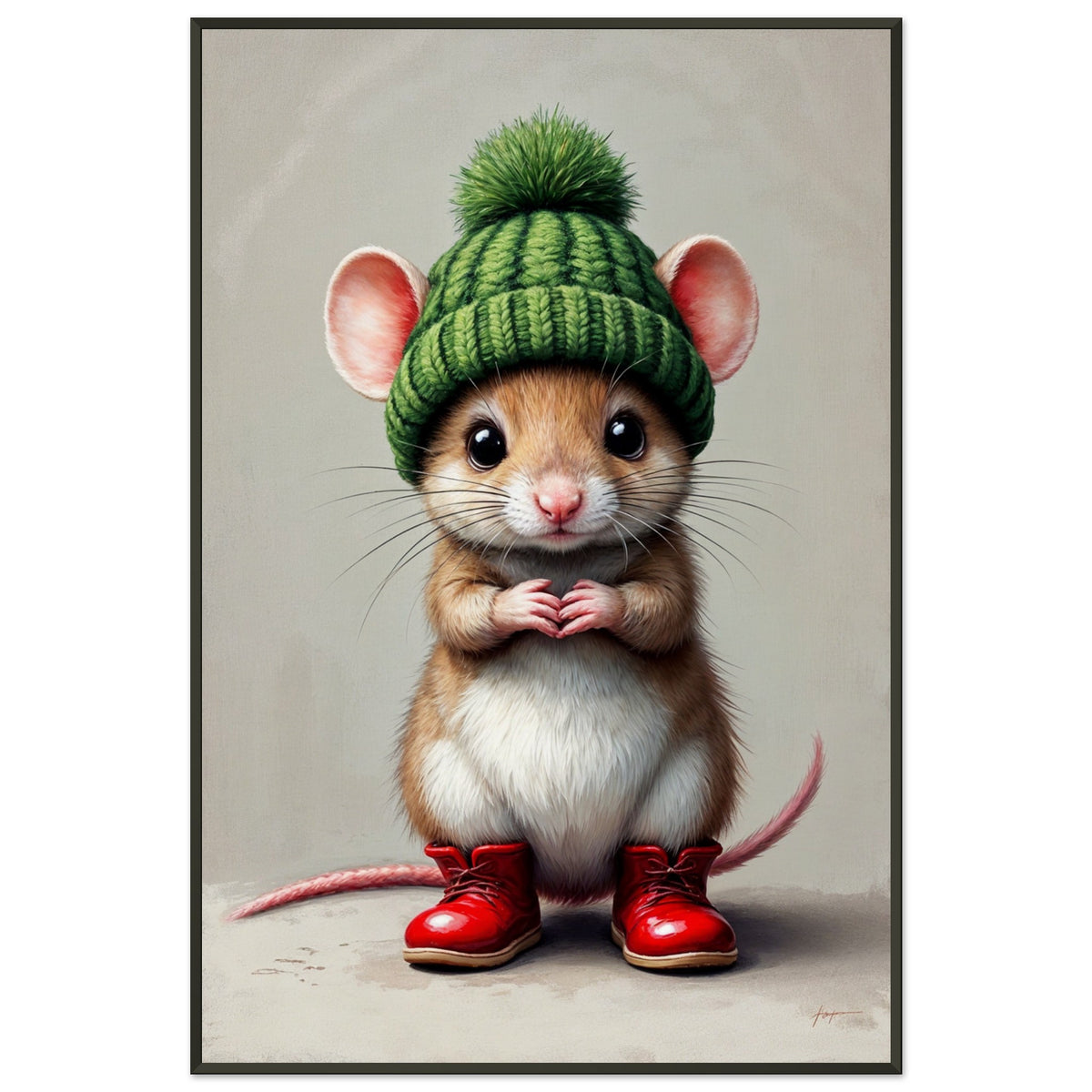 Tiny Charm - A Mouse in Boots Wall Art - - Framed Posters